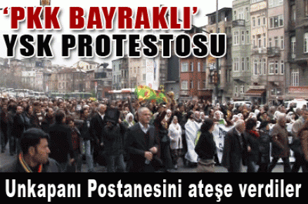 'PKK bayraklı' YSK protestosu 